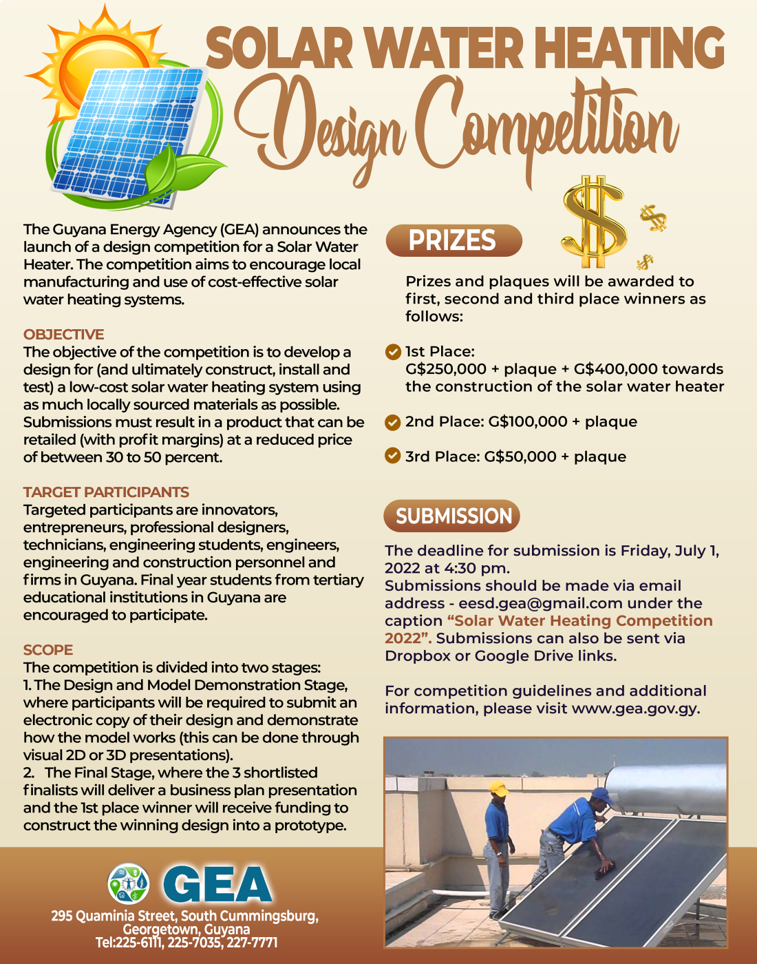Guidelines For Solar Water Heating Competition Guyana Energy Agency